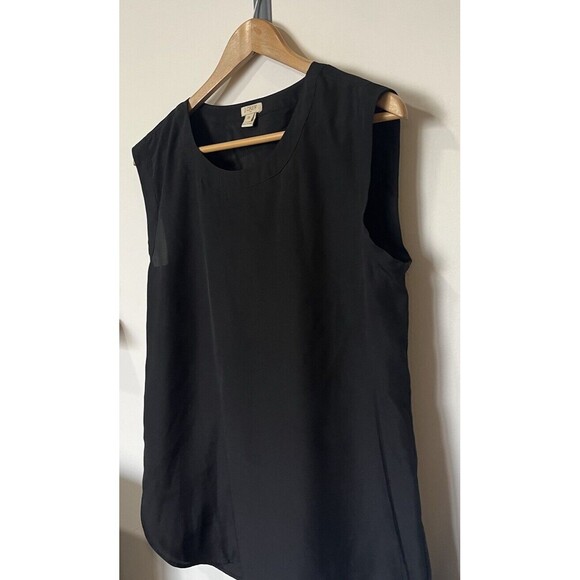 J Crew Factory Black Satin Cap Sleeve Blouse Size XS - Picture 2 of 8